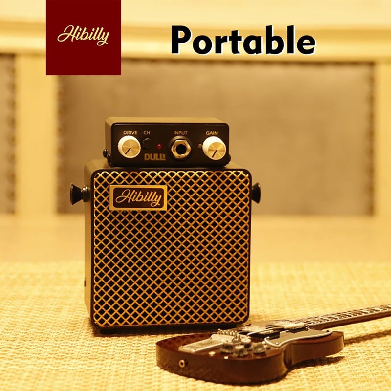 HiBilly Dull3 Full-Metal Mini Guitar Amplifier, Rechargeable 3W Pocket Micro Amp with Clean/Overdrive/Distortion Modes, 3" Speaker, 1200mAh Battery - Image 3